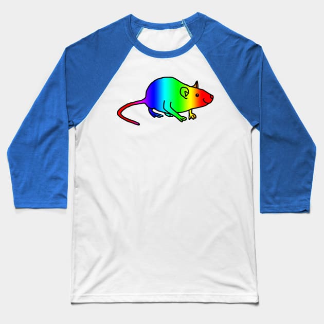 Rat Rainbow Baseball T-Shirt by ellenhenryart